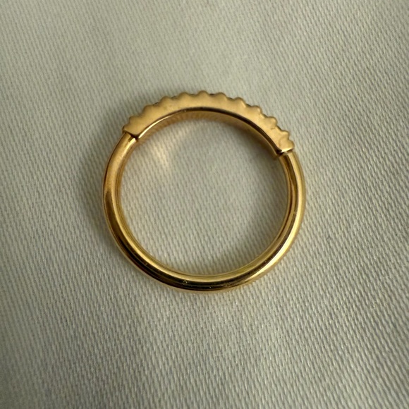 16g Gold Outside Gem Ring 14k yellow gold 7/16” CZ - Picture 3 of 5